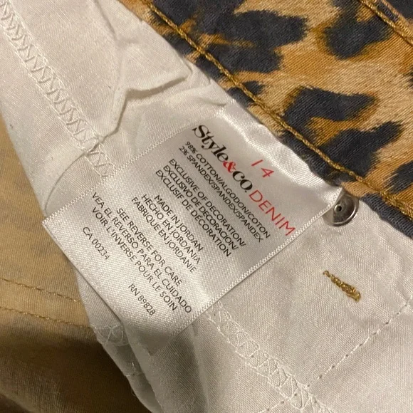 Style & Co. Leopard Print Skinny Jeans - Brown and Black - Picture 5 of 5